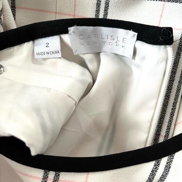 CARLISLE•New York ivory plaid sleeveless sheath dress 2 EUC - Picture 4 of 7